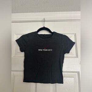 Brandy Melville New York Baby Tee- one size in black